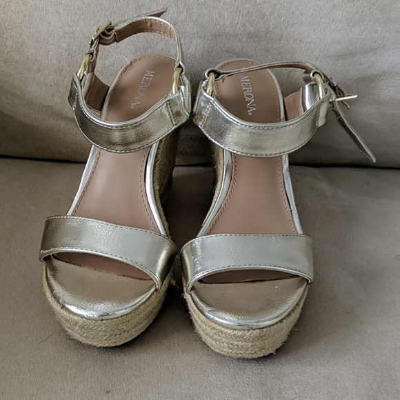 Merona gold and woven wedges - Picture 2 of 5